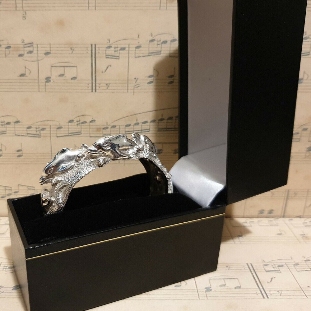 Mexican Solid Sterling Silver Bracelet Dolphins - image 7